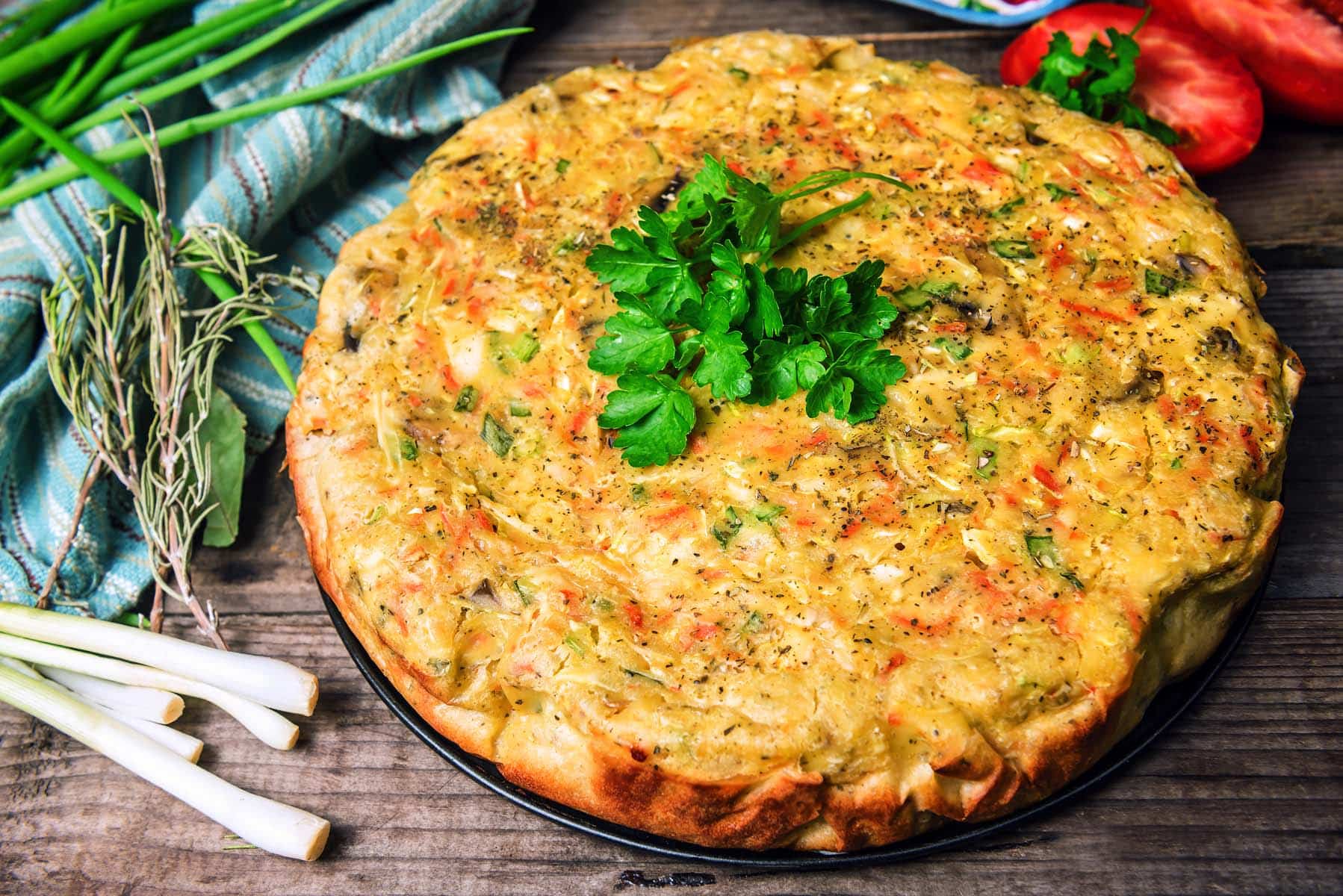 Bärwurz-Süßkartoffel-Quiche mit Ziegenkäse