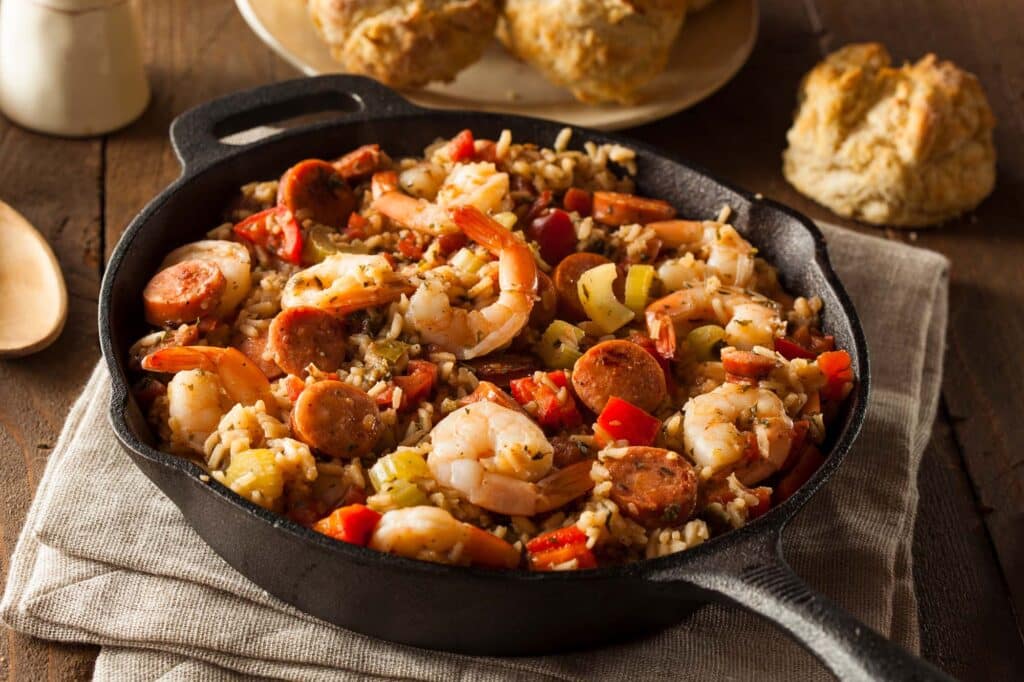 Jambalaya mit Hähnchenbrust und Giersch