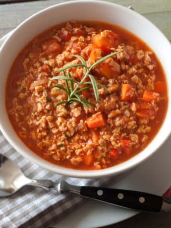 Hackfleisch-Braunellen-Suppe