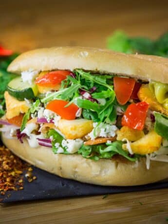 Veganer-Schlemmer-Döner mit Knoblauchsrauke